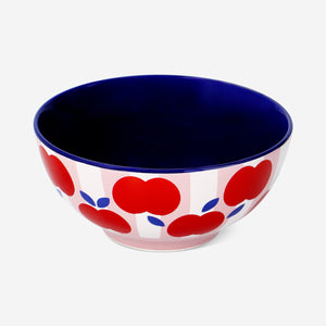 BOWL WITH STRIPES AND APPLE DESIGN COLOR INSIDE
