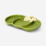 BOWL WITH 3 COMPARTMENTS PUMPKIN SHAPE AND LEAF DESIGN