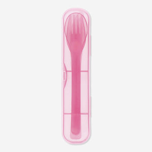 Plastik Pembe Çatal Kaşık Bıçak Seti