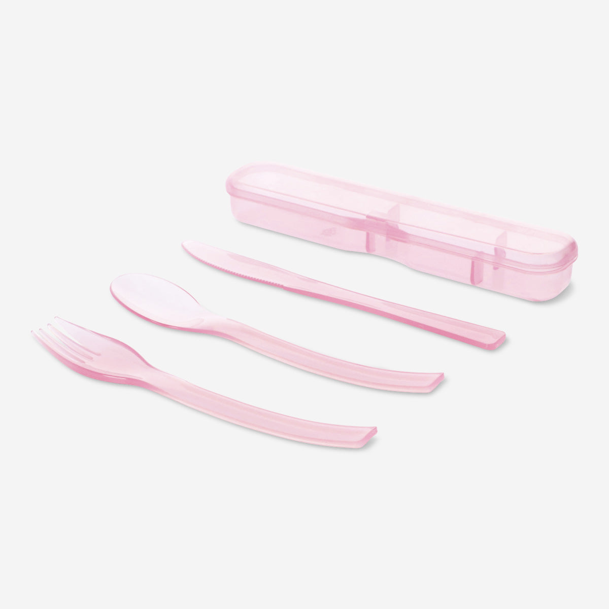 Plastik Pembe Çatal Kaşık Bıçak Seti