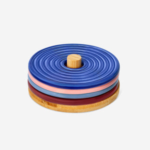 COASTER SET CERAMIC WITH BAMBOO HOLDER LOVO DESIGN