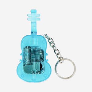 Mavi Mini Ukulele Şeklinde Anahtarlık