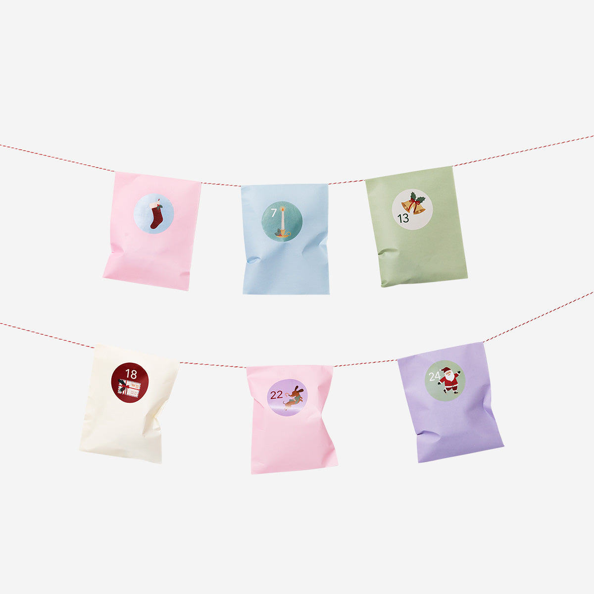 BAGS IN PAPER 24 PCS WITH 24 STICKERS 15 X 22 CM
