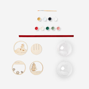DIY CHIRSTMAS BAUBLE W WOODEN ORNAMENT PENGUIN