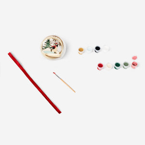 DIY CHIRSTMAS BAUBLE W WOODEN ORNAMENT PENGUIN