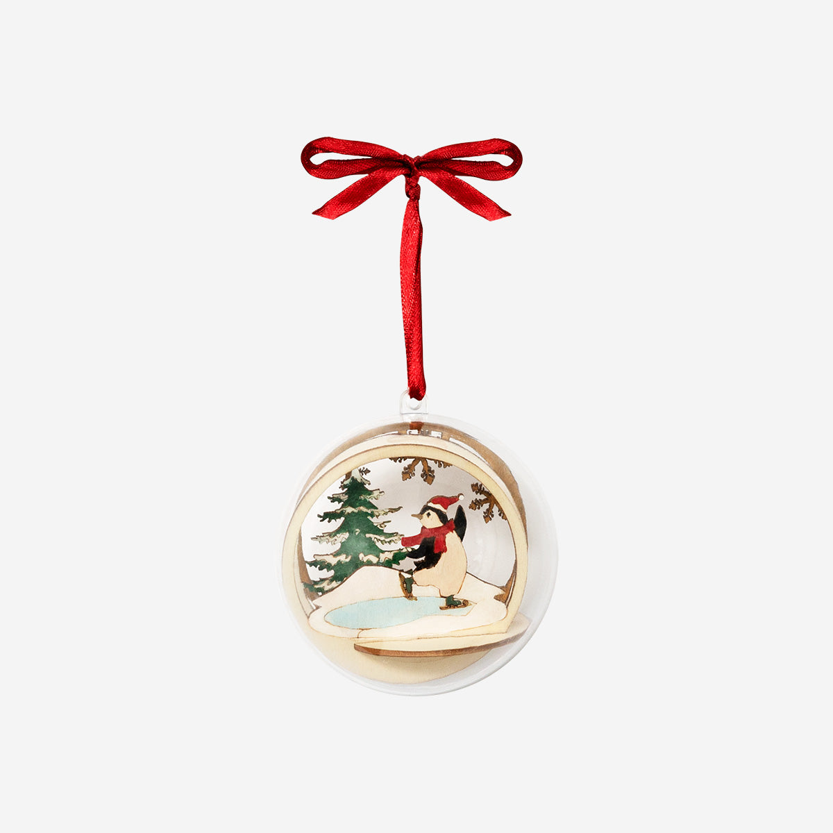 DIY CHIRSTMAS BAUBLE W WOODEN ORNAMENT PENGUIN