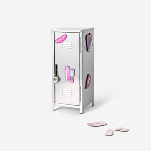 LOCKER MINI METAL FOR DESK W. MAGNETS SILVER