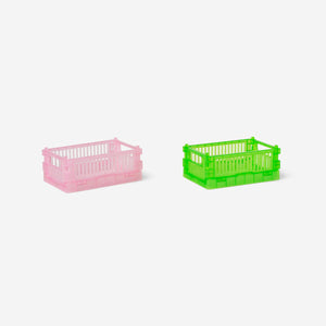 BOX FOLDABLE 2 PCS SET RECYCLED PP 15X10X5,5 CM TRANSPARANT