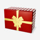 GIFT BOX RED W GOLD FOIL LARGE 28 X 20 X 15 CM