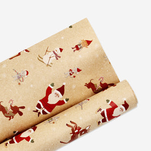 WRAPPING PAPER GIANT CRAFT SANTA BRINGING GIFTS 400 X 70CM