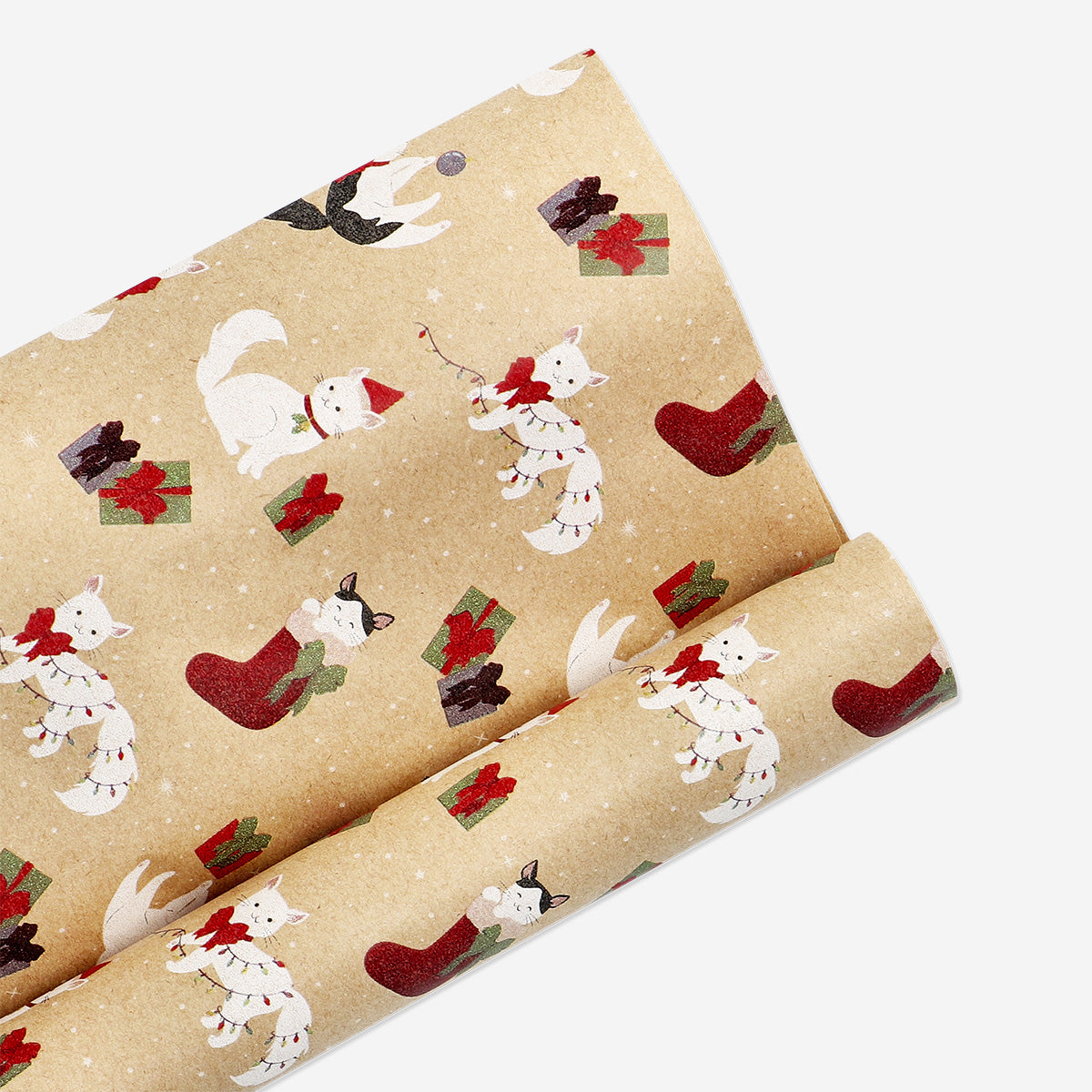 WRAPPING PAPER CRAFT CHRISTMAS CAT
