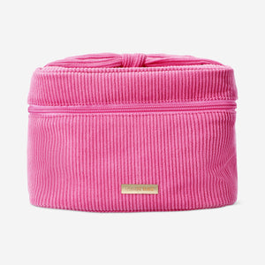 COSMETIC BAG LARGE W VELVET AND KNOT HANDLE