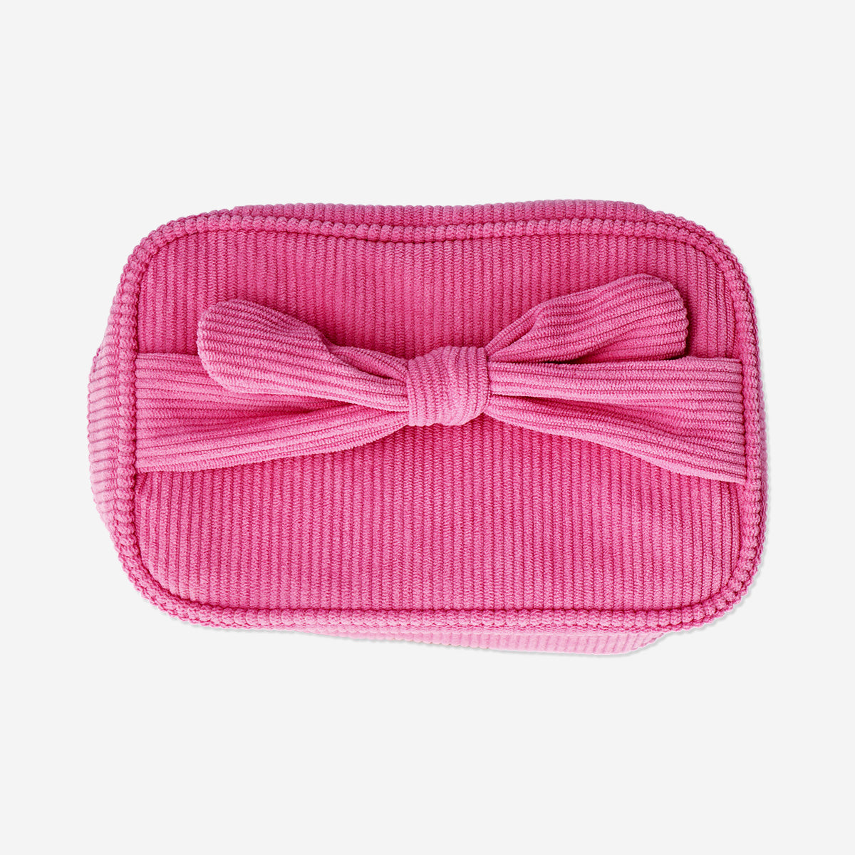 COSMETIC BAG LARGE W VELVET AND KNOT HANDLE