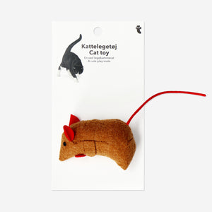 Kahverengi Fare Şeklinde Kedi Oyuncağı
