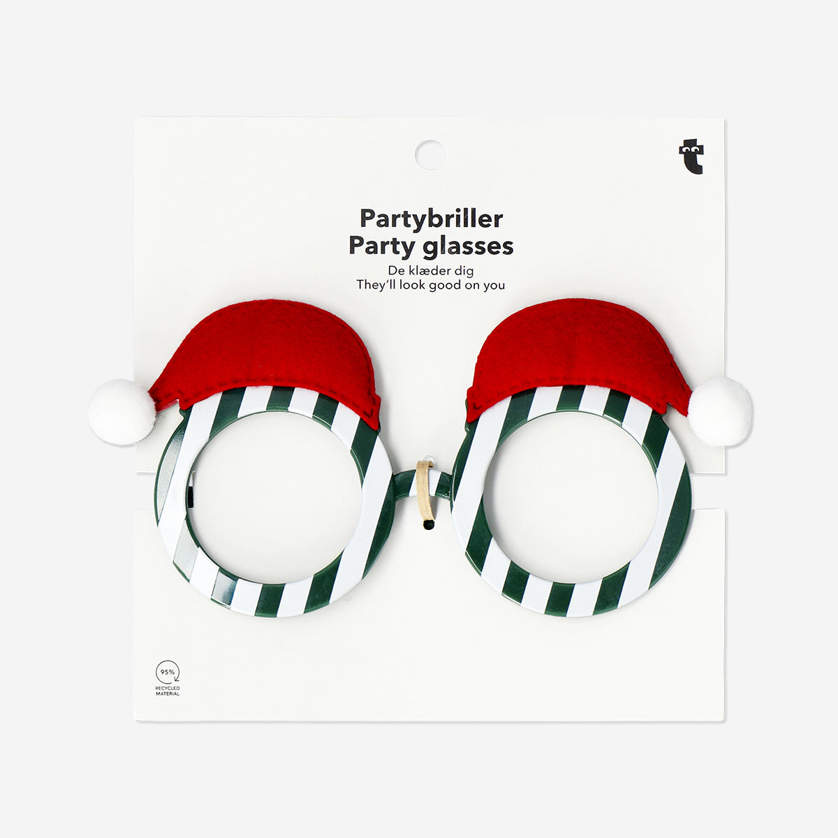 Yeşil Beyaz Çizgili Yılbaşı Parti Gözlüğü