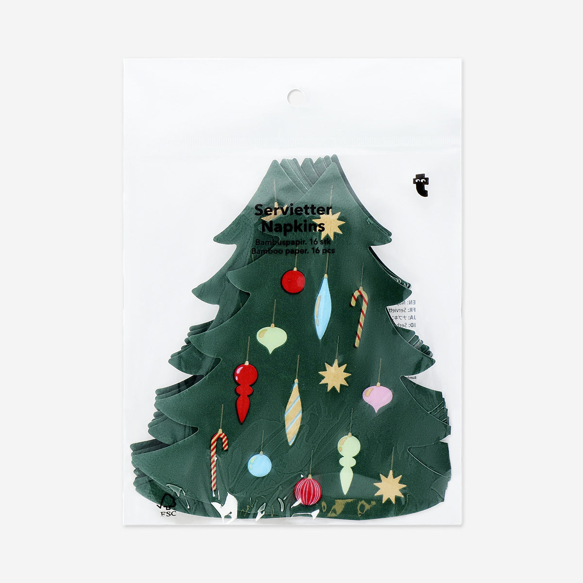 NAPKIN SHAPED CHRISTMAS TREE 16 PCS
