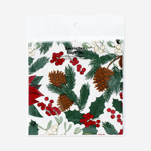 NAPKIN CHRISTMAS FLOWER 16PCS
