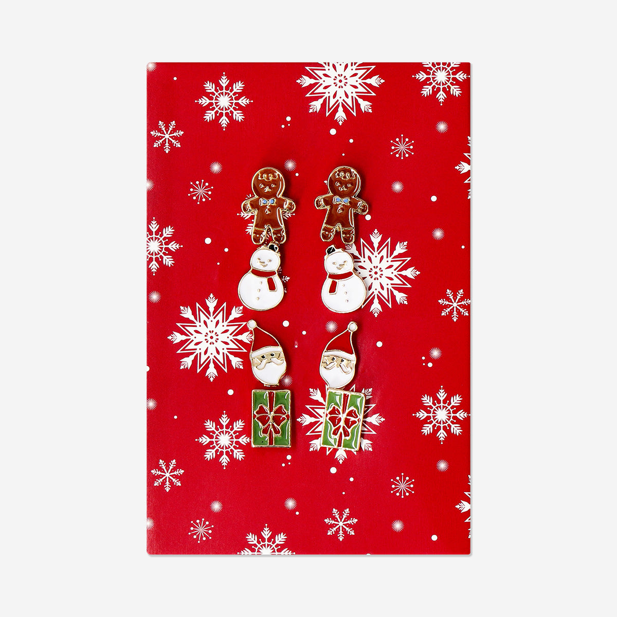 4'lü Noel Baba Temalı Küpe