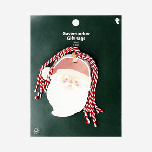 8'li Noel Baba Desenli Hediye Etiketi