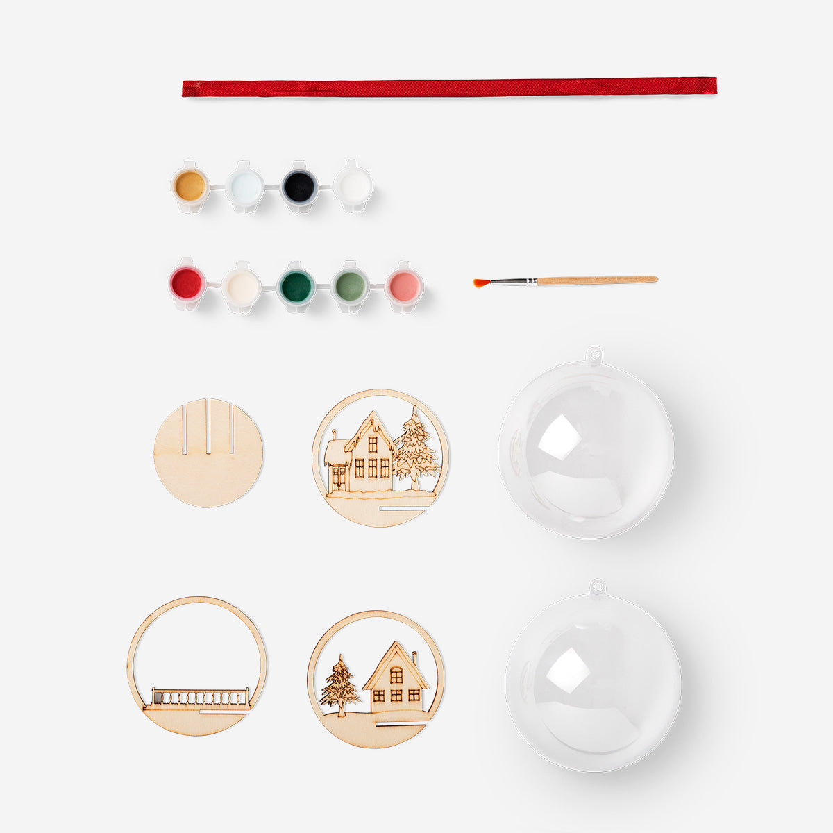 DIY CHIRSTMAS BAUBLE W WOODEN ORNAMENT
