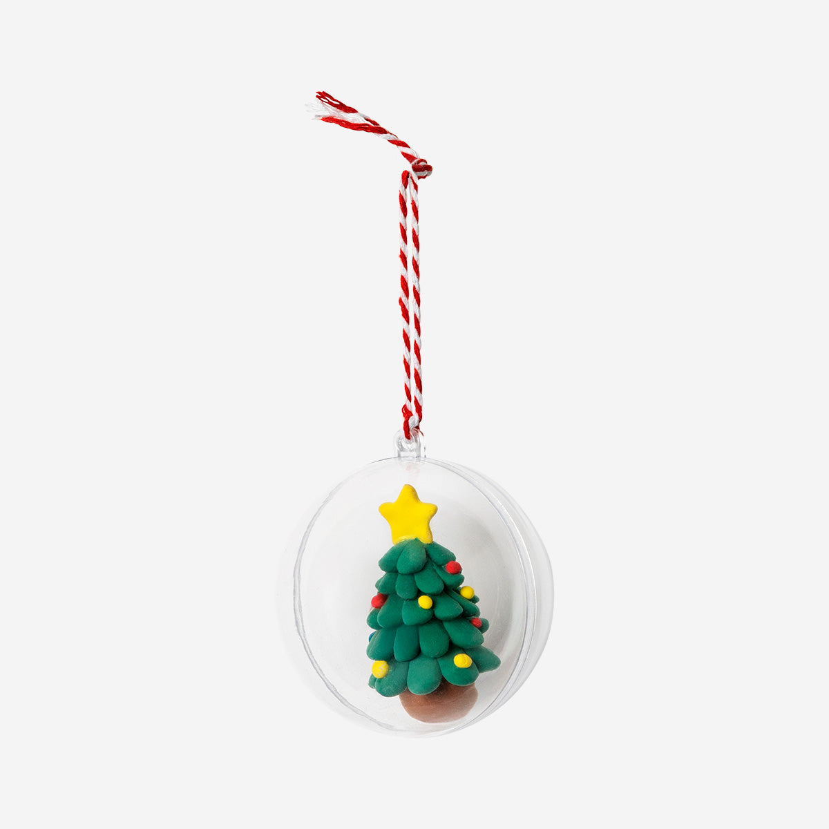 DIY CHIRSTMAS BAUBLE W LIGHT CLAY TREE