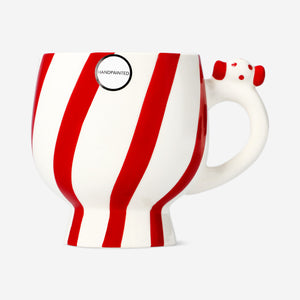 Kırmızı Beyaz Çizgili Kupa