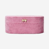 JEWELRY BOX WITH BOW CORDUROY 22X7X9CM ROSE PINK RECYCLED