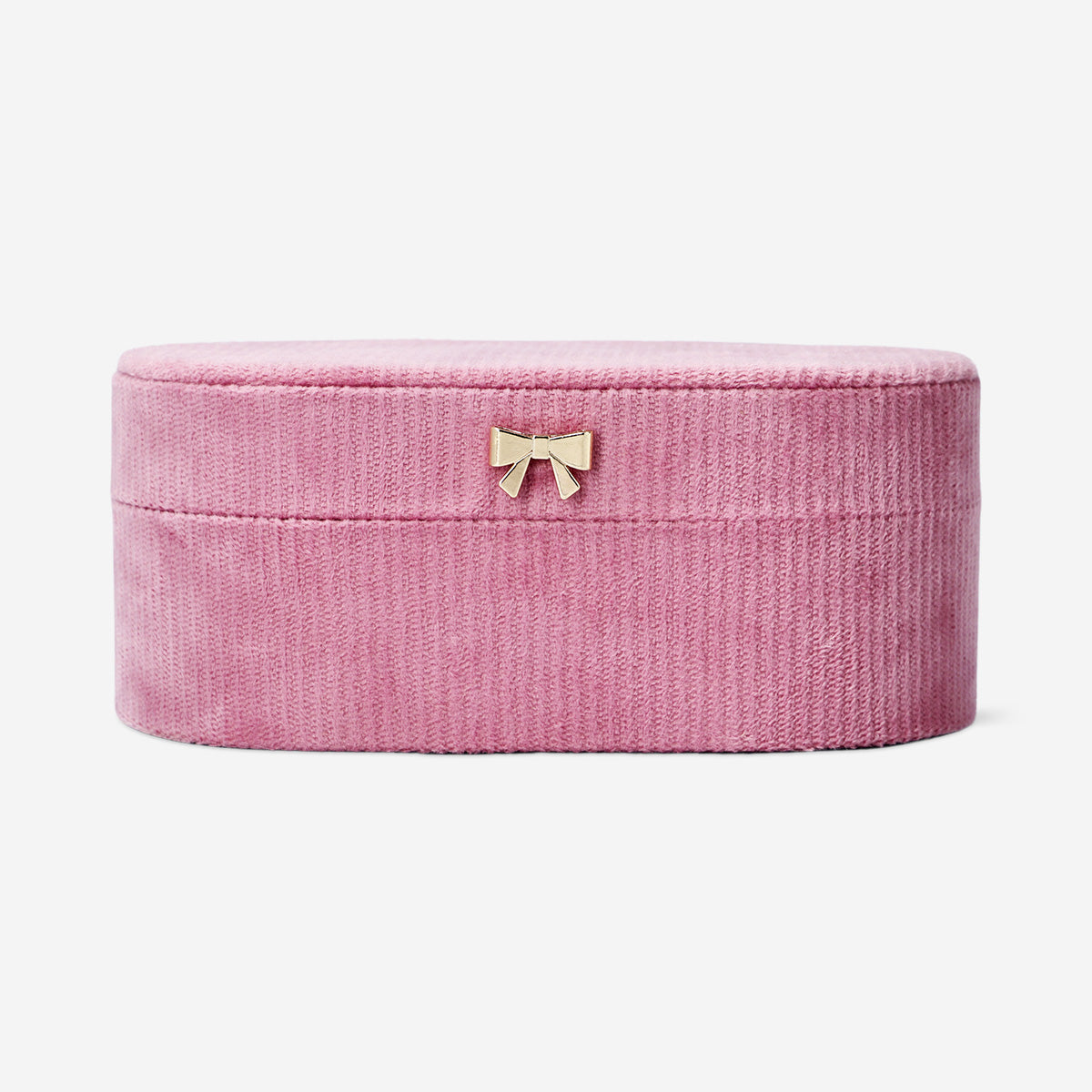 JEWELRY BOX WITH BOW CORDUROY 22X7X9CM ROSE PINK RECYCLED