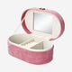 JEWELRY BOX WITH BOW CORDUROY 22X7X9CM ROSE PINK RECYCLED