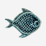 PLATE FISH SHAPE GREEN REACTIVE