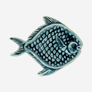 PLATE FISH SHAPE GREEN REACTIVE