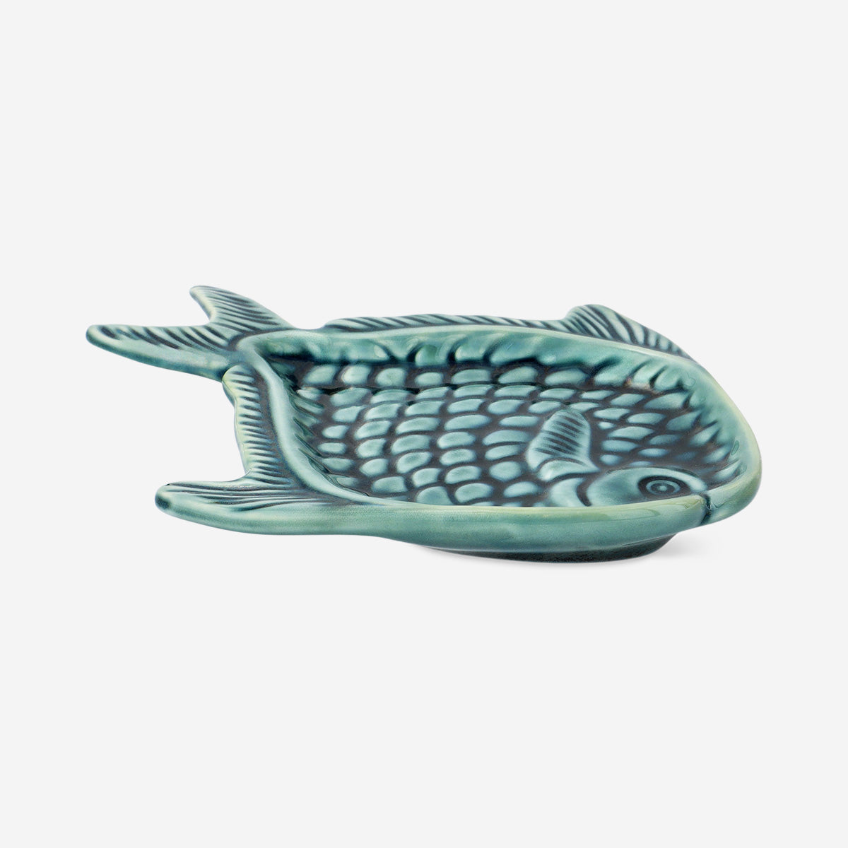 PLATE FISH SHAPE GREEN REACTIVE