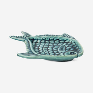 PLATE FISH SHAPE GREEN REACTIVE