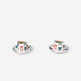 Kurdele Desenli 2'li Espresso Fincanı Seti