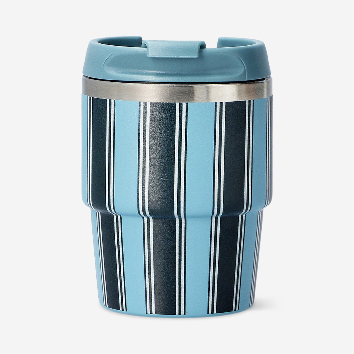 TO GO MUG SS WITH LID GREEN STRIPES SMALL
