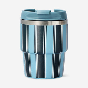 TO GO MUG SS WITH LID GREEN STRIPES SMALL