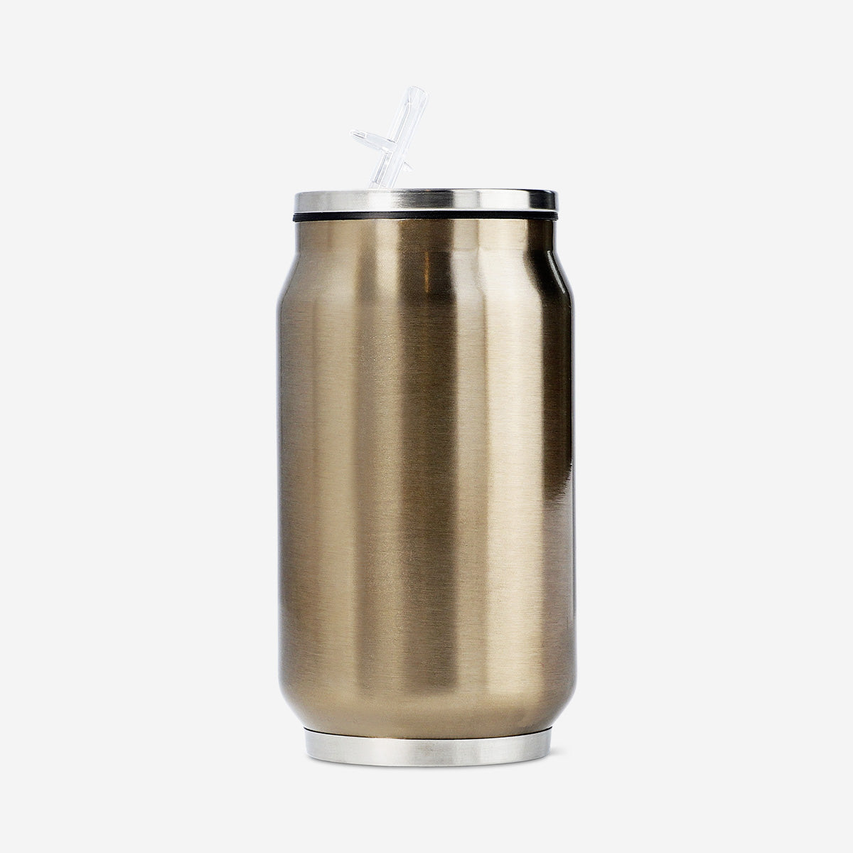 CUP SS SHAPED AS CAN WITH LID AND STRAW