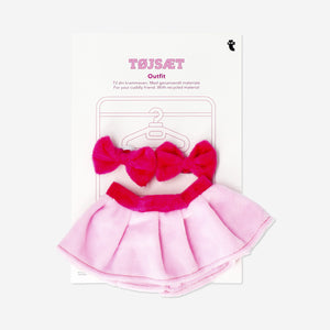 Peluş Oyuncaklar İçin Pembe Etek ve Toka Seti