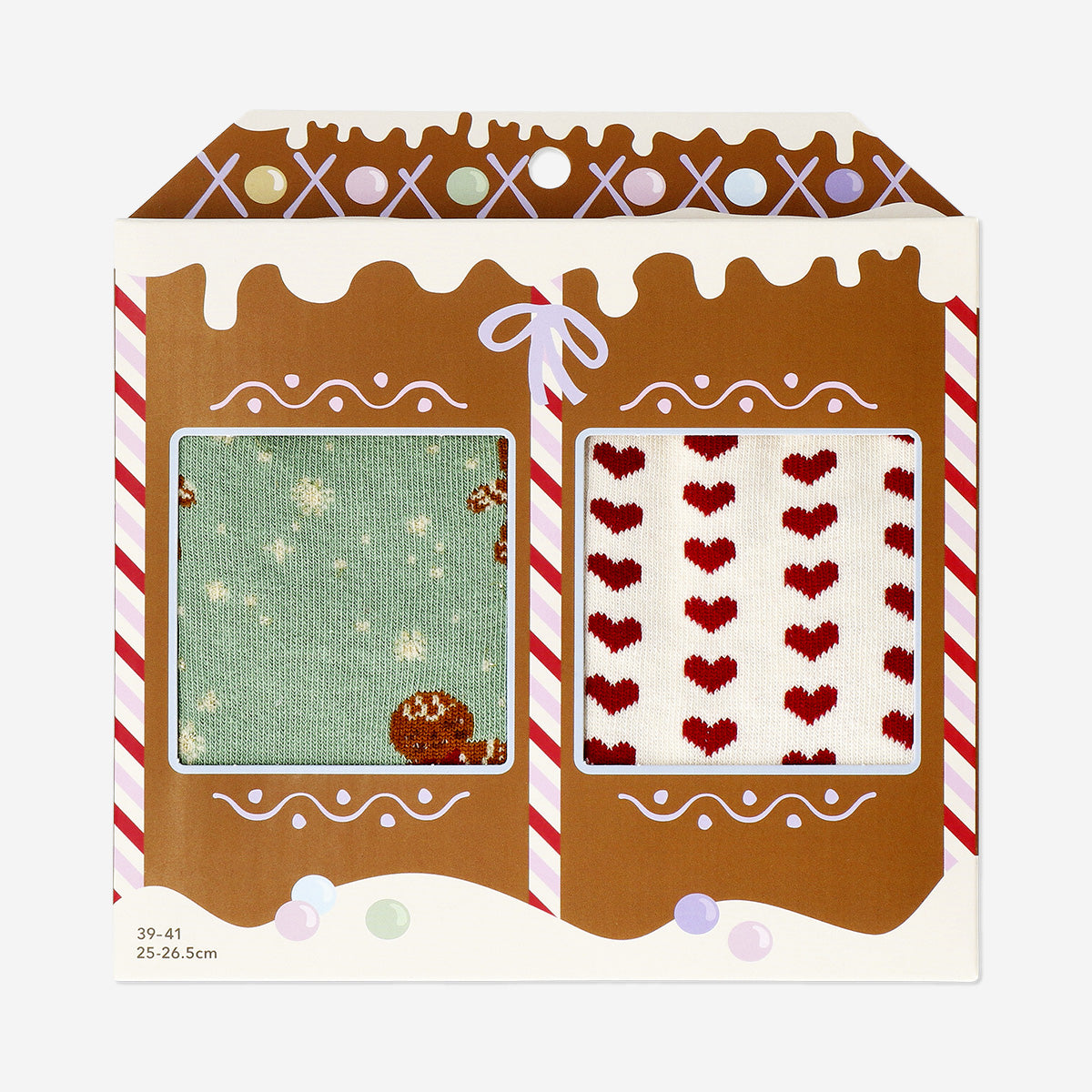 SOCKS 2PCS GIFTBOX GINGERBREAD 39/41