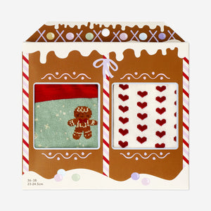 SOCKS 2PCS GIFTBOX GINGERBREAD 36/38