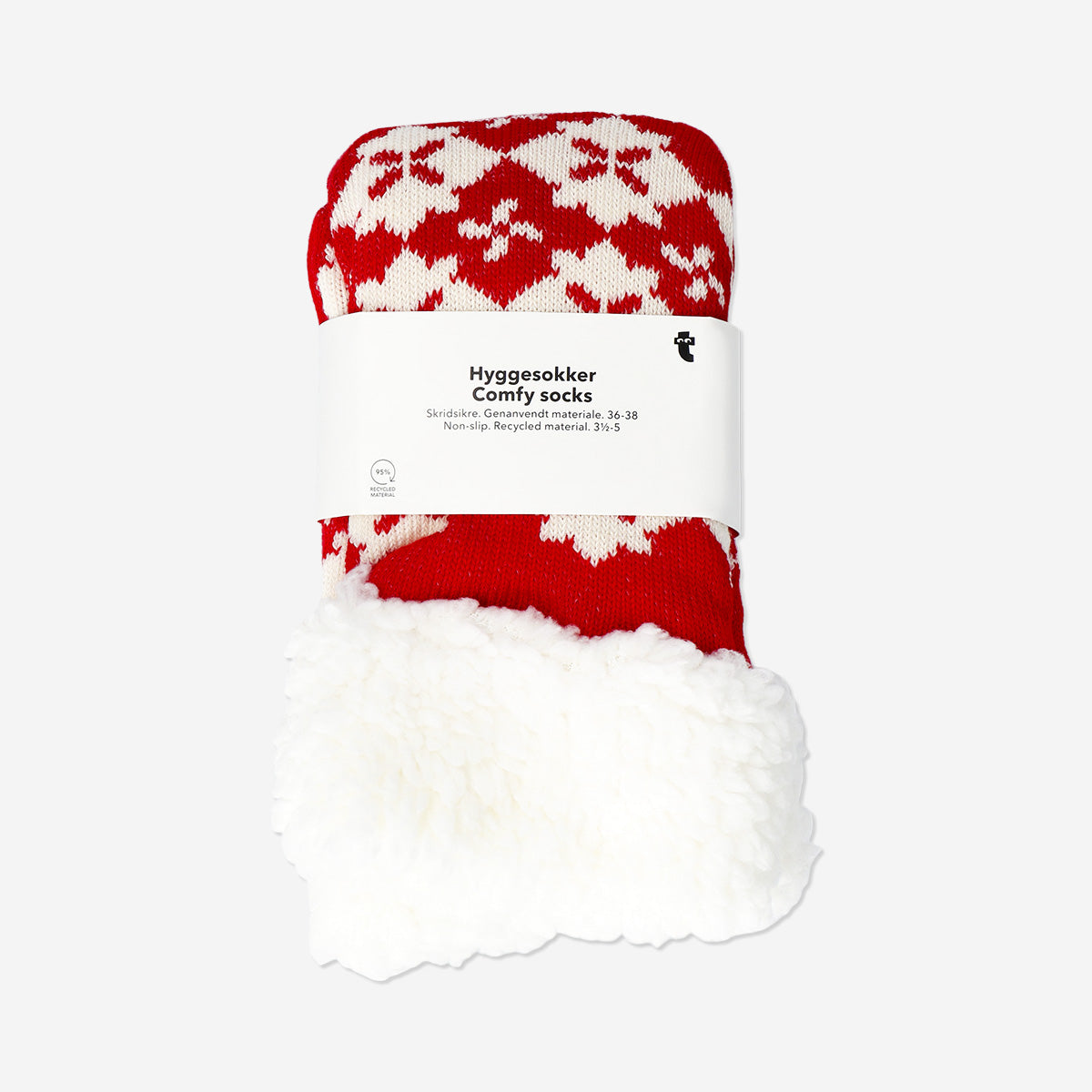 Kırmızı Kış Desenli Kalın Çorap 36/38