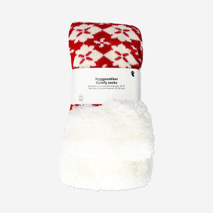 Kırmızı Kış Desenli Kalın Çorap 39/41