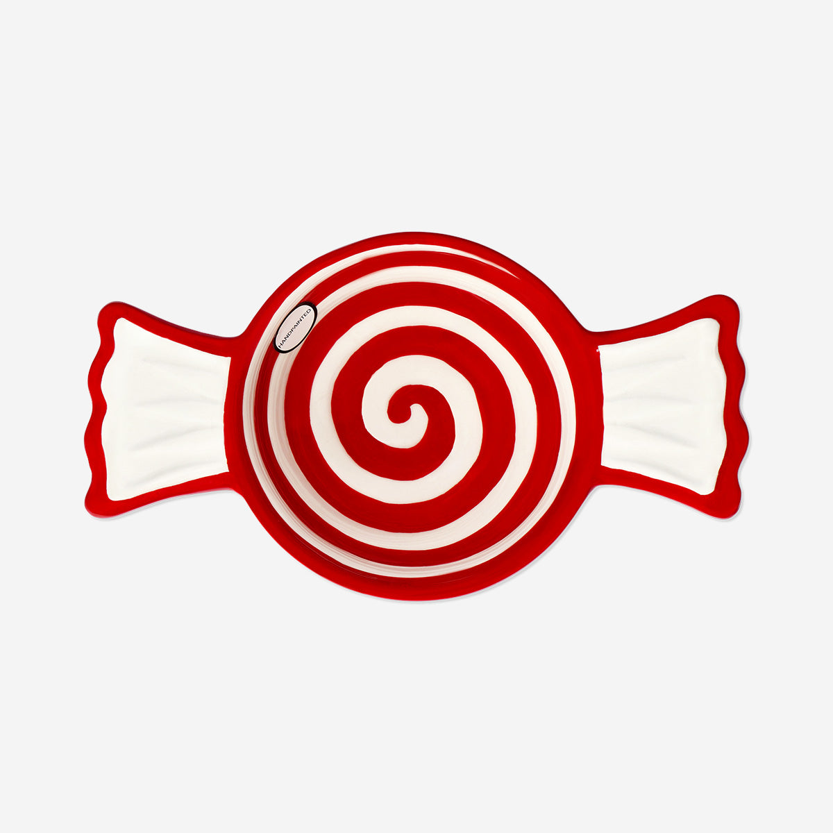 BOWL IN CANDY SHAPE RED AND WHITE MEDIUM