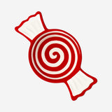 BOWL IN CANDY SHAPE RED AND WHITE MEDIUM