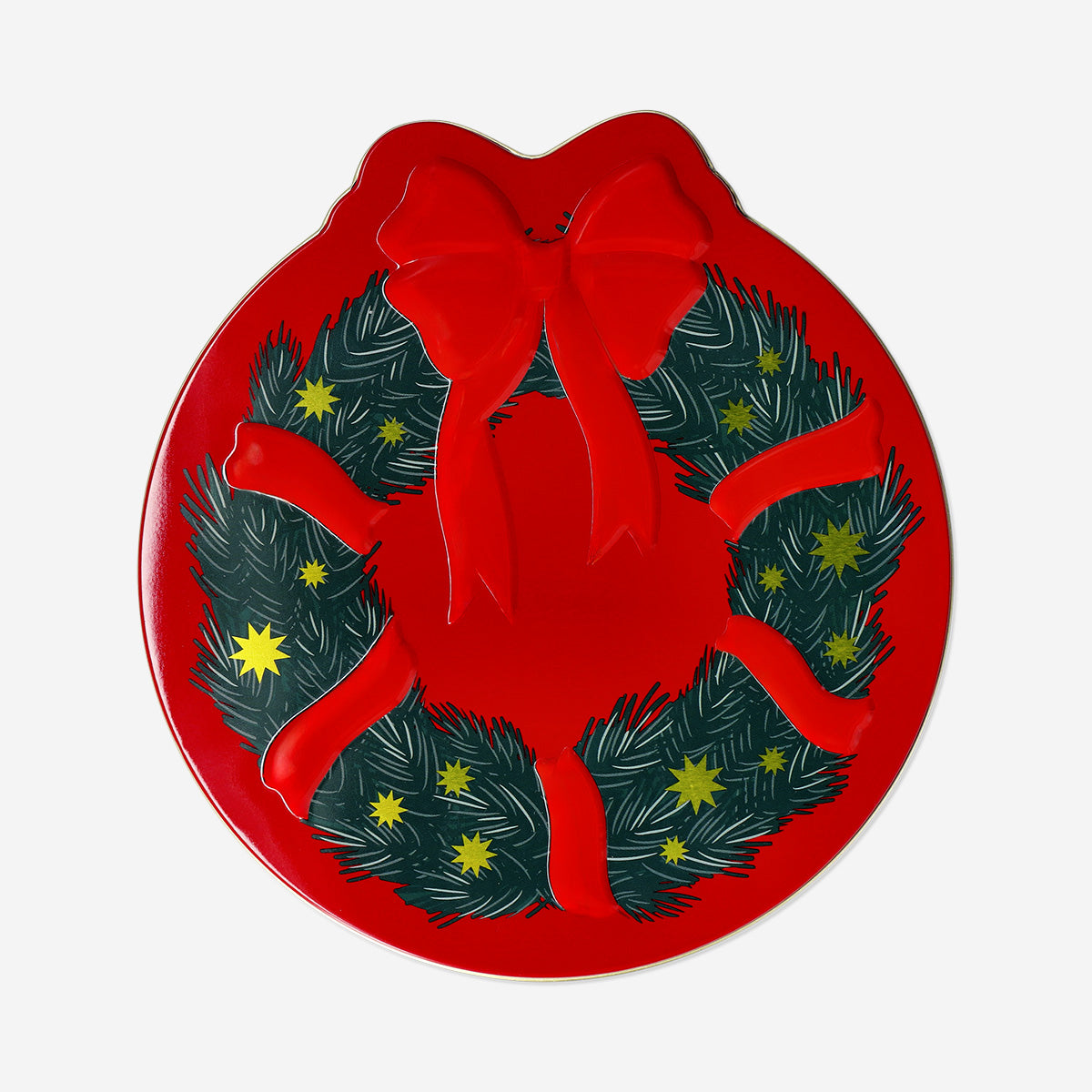 CAN CHRISTMAS WREATH SHAPE RED AND GREEN