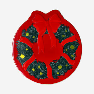 CAN CHRISTMAS WREATH SHAPE RED AND GREEN