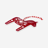 Ahşap Kırmızı At Yılbaşı Ağacı Süsü