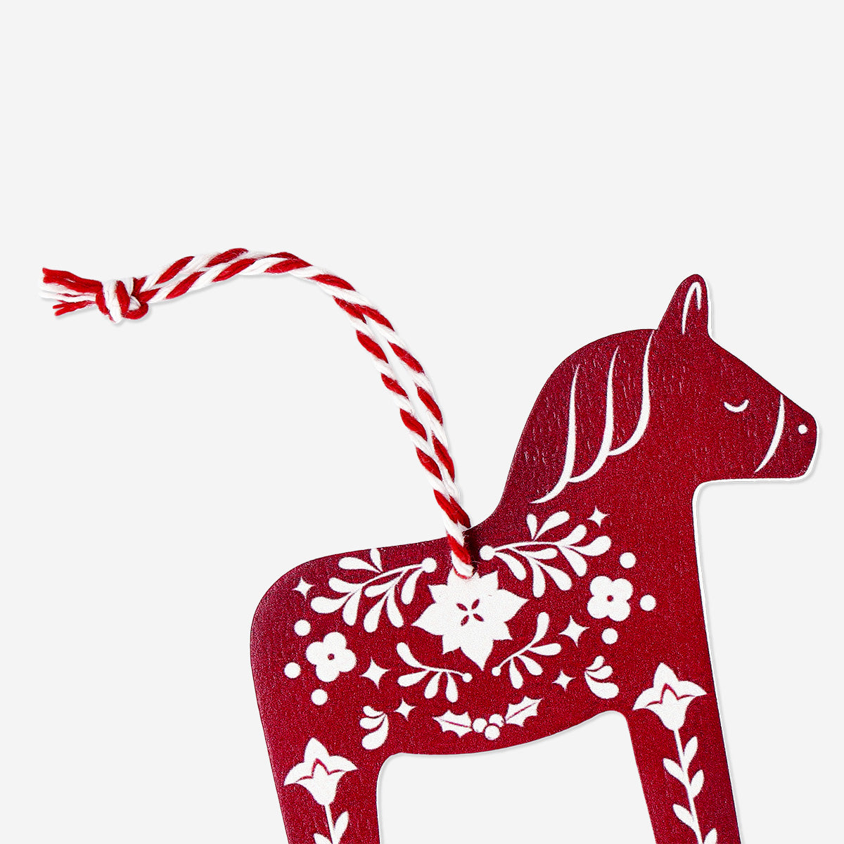 Ahşap Kırmızı At Yılbaşı Ağacı Süsü