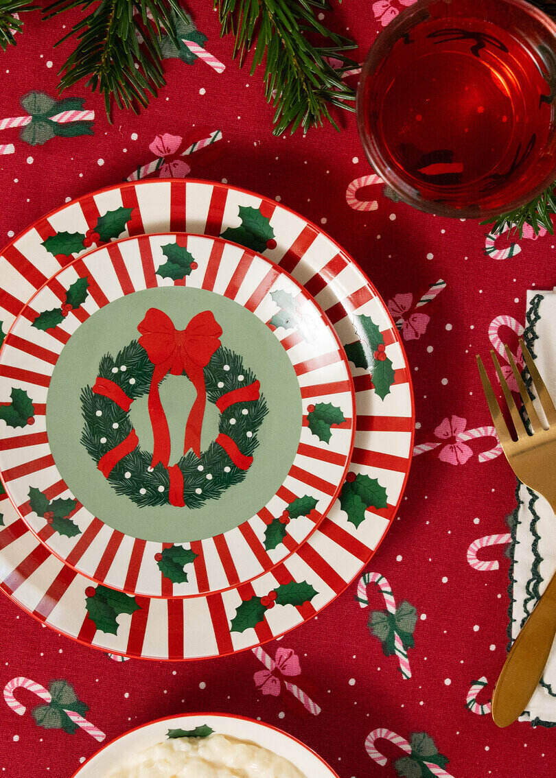 PLATE CERAMIC XMAS PRINT SMALL