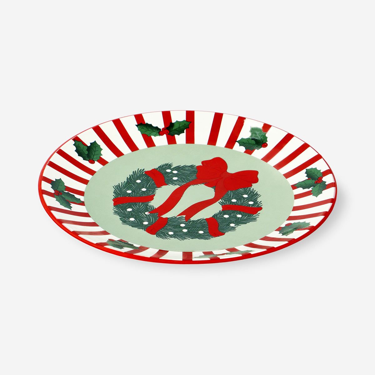 PLATE CERAMIC XMAS PRINT SMALL